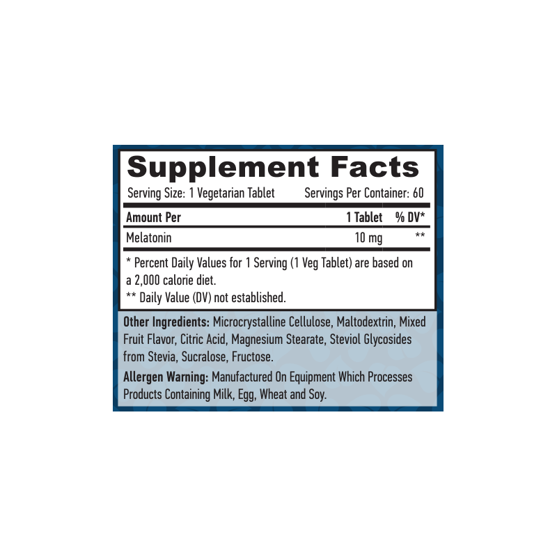 Melatonin Fast Dissolve Mixed Berry 10 mg 60 Caps Facts