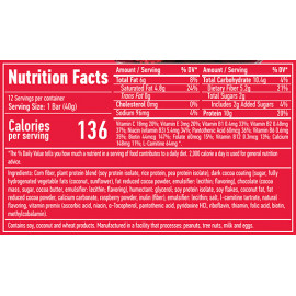 Vegan Protein Bar Box - 12 x 40 g Rasperry Fudge B Facts